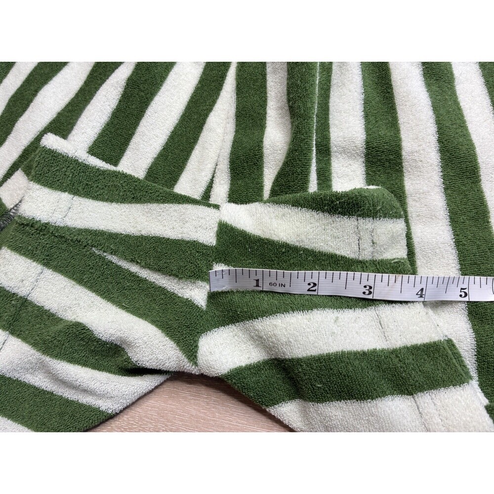 Alice Pearl Weekend Shorts Terrycloth Green Stripes Size Large - Picture 4 of 7